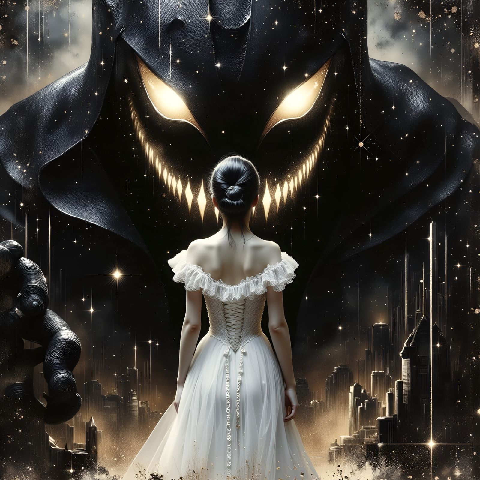 Dark Fantasy Portrait in Mixed Media