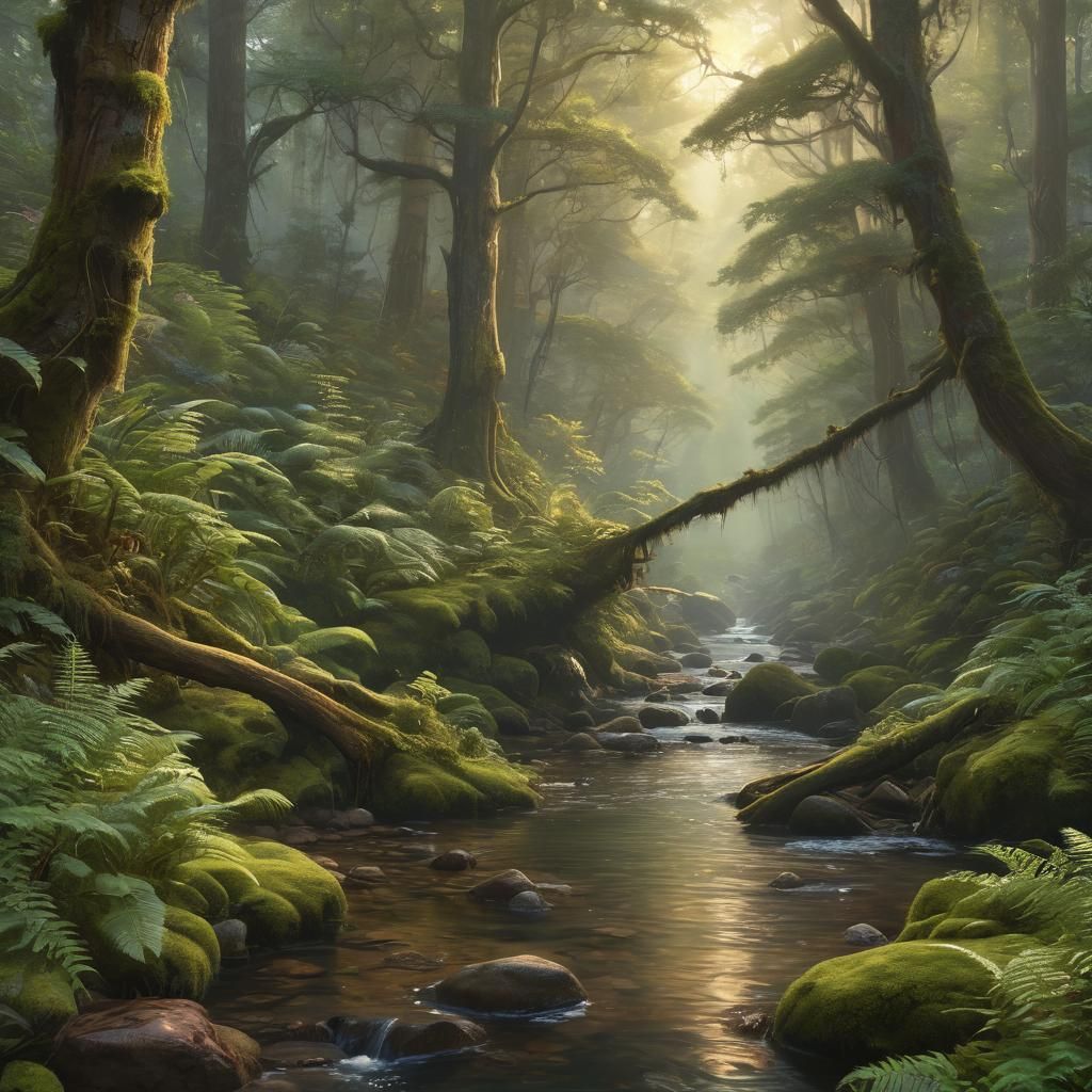 Enchanted Woods A Nature's haven
A serene forest stream with...