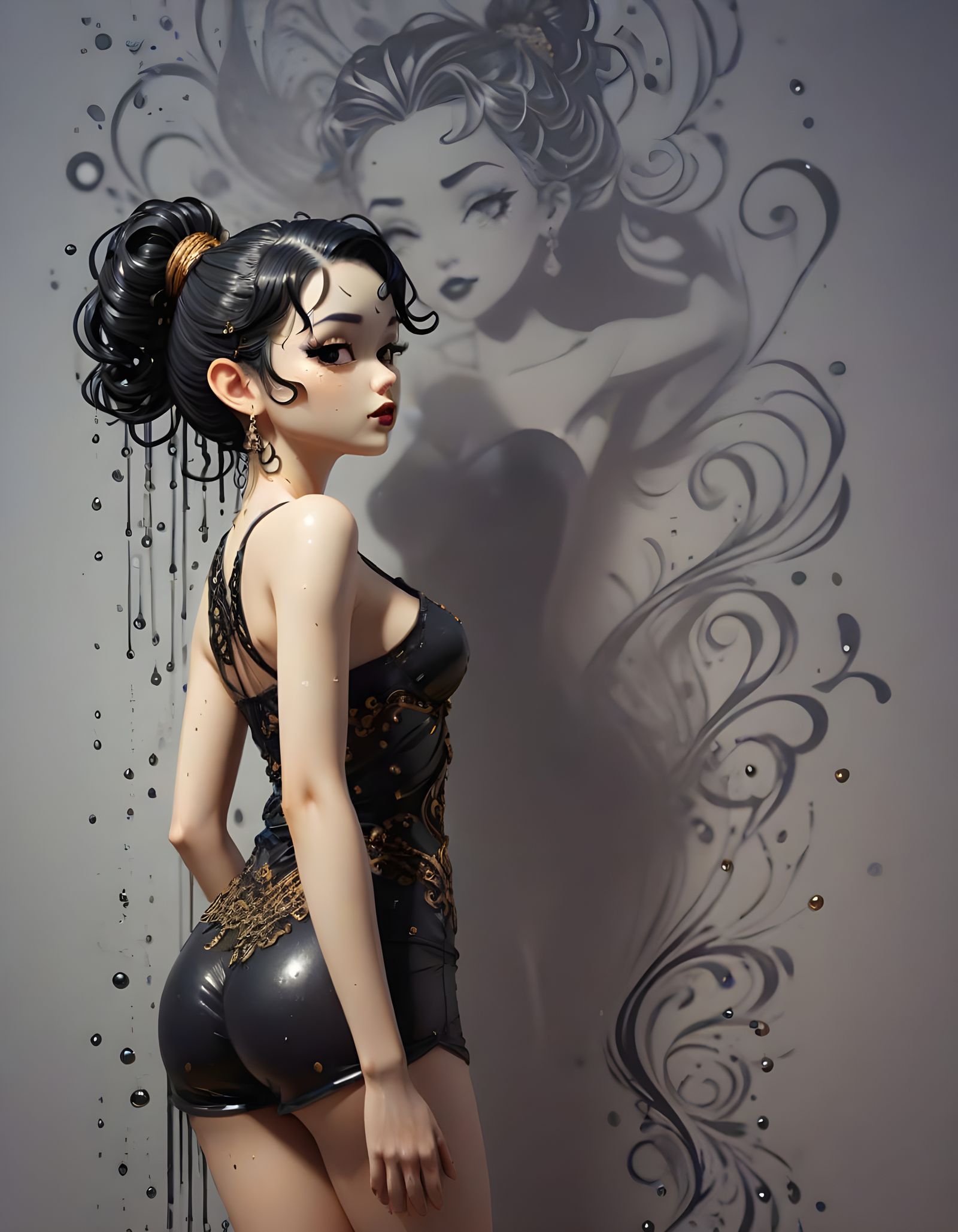 Chibi Goddess Basks in Golden Glow