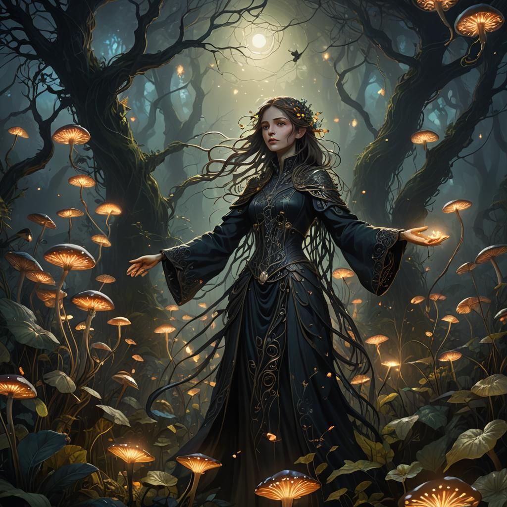 Fantasy Garden Concept Art in Art Nouveau Style