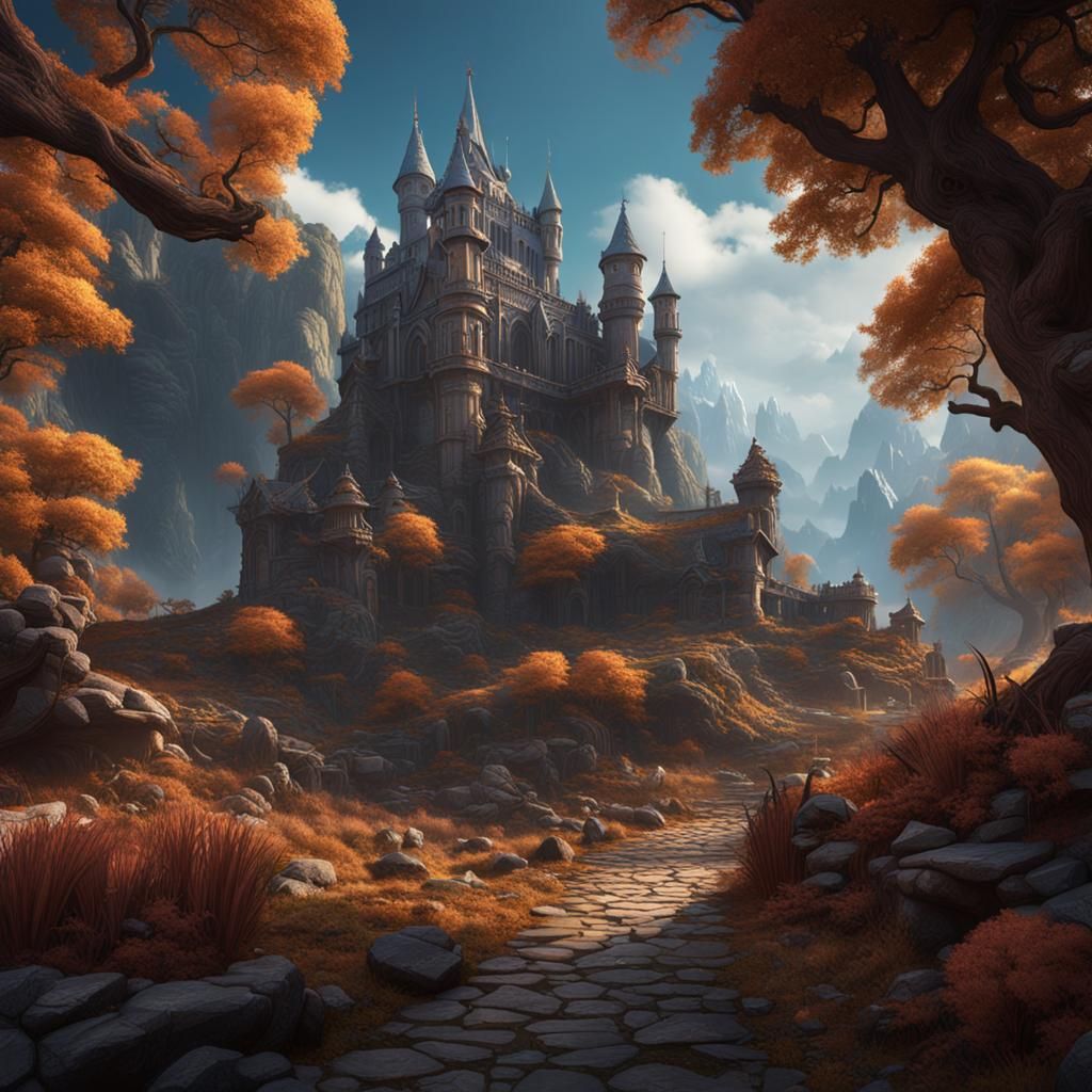 Fantastical Matte Painting in Deep Color, 8K