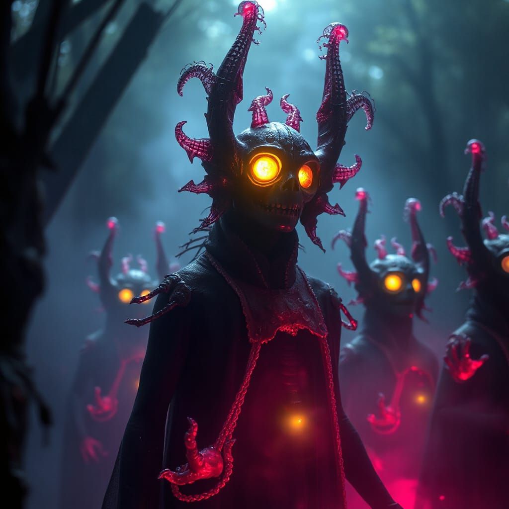 Mysterious Fae Creatures in Ethereal Lighting