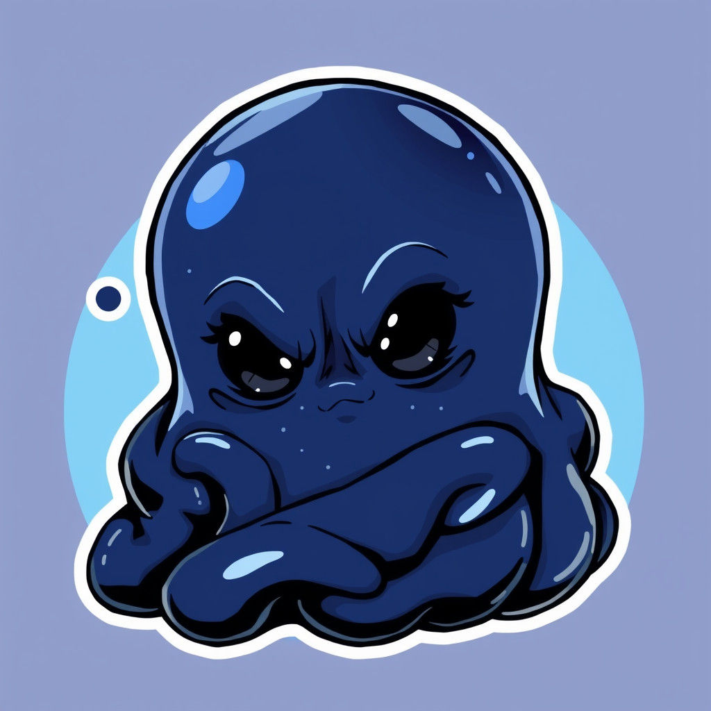 Whimsical Slime Character in Cartoon Style