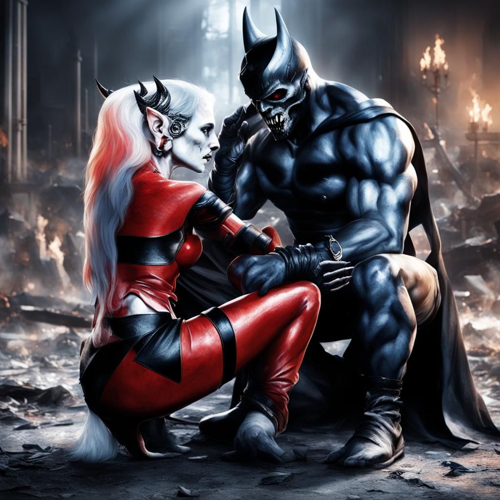 Demonic Devil of the Dark Age in Black and White