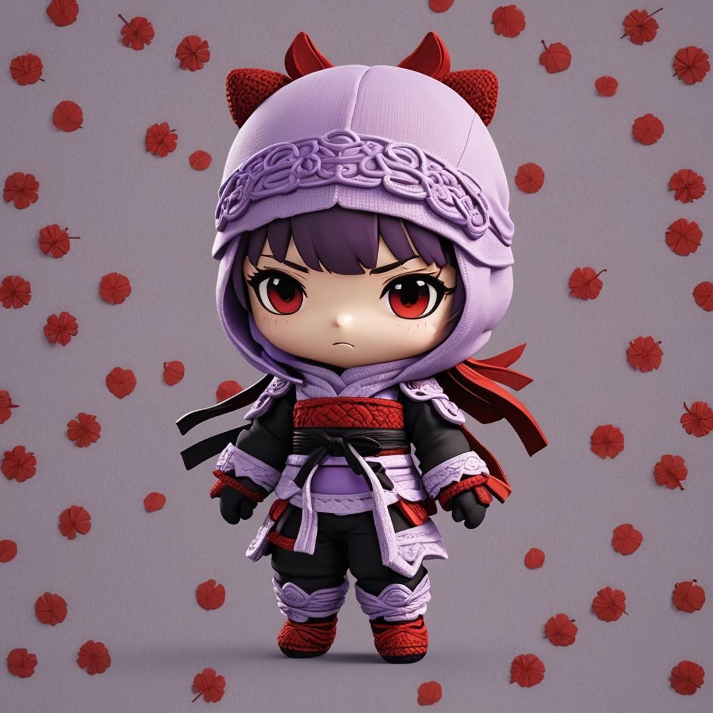 Chibi Crochet Plushy: Light Purple Ninja Girl
