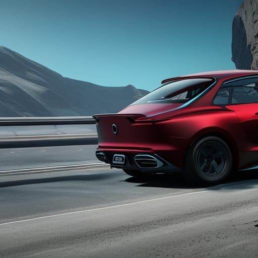 car drifting in city with man inside car