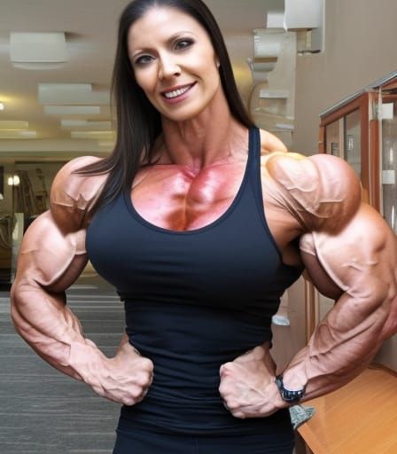 Muscular Female Bodybuilder with Ripped Physique