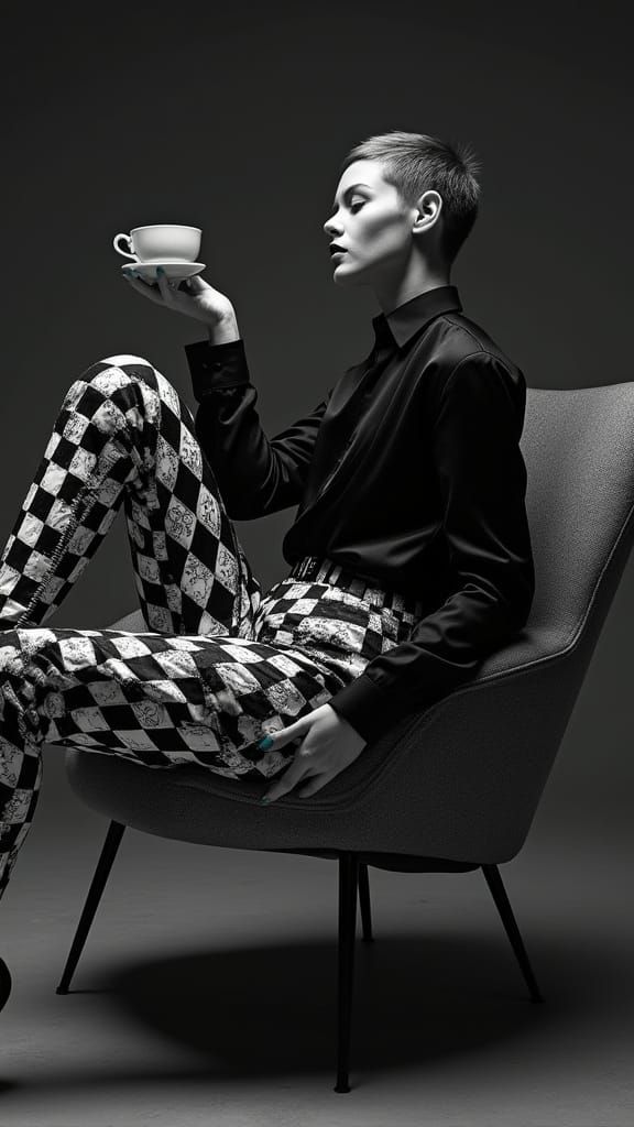 Monochrome Surrealism: Avant-Garde Muse in Editorial Style