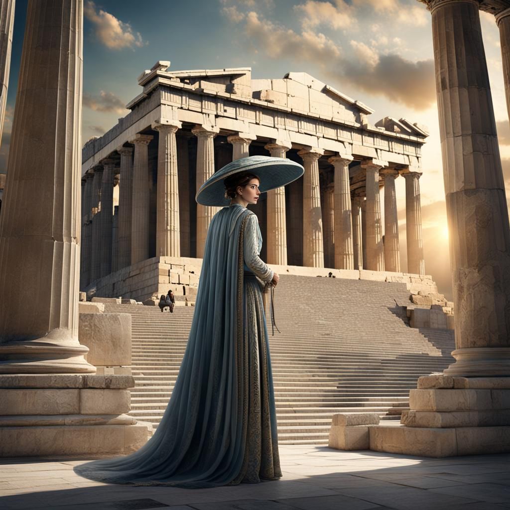 Aristocratic Lady in Greece: Digital Matte Painting