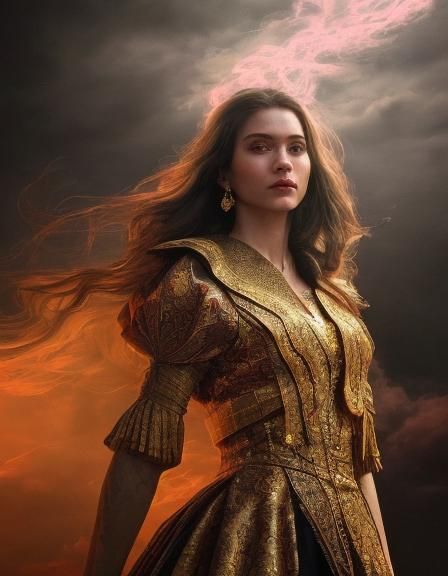 Rainbow Royal Coat: Regal Figure in Vibrant Attire