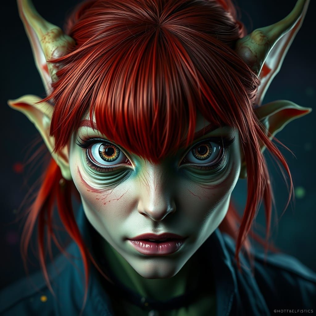 Vibrant Female Fey in Hyperrealistic Splash Art Style