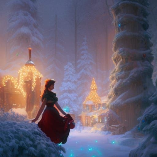 Lacey Chabert Christmas: Hyperdetailed Concept Art