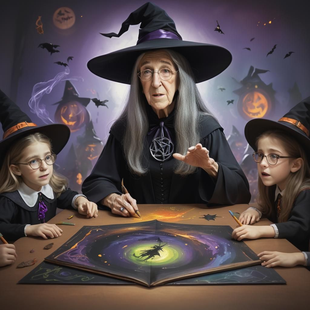 Margaret Hamilton as Witch Teacher, Hyperrealistic Art