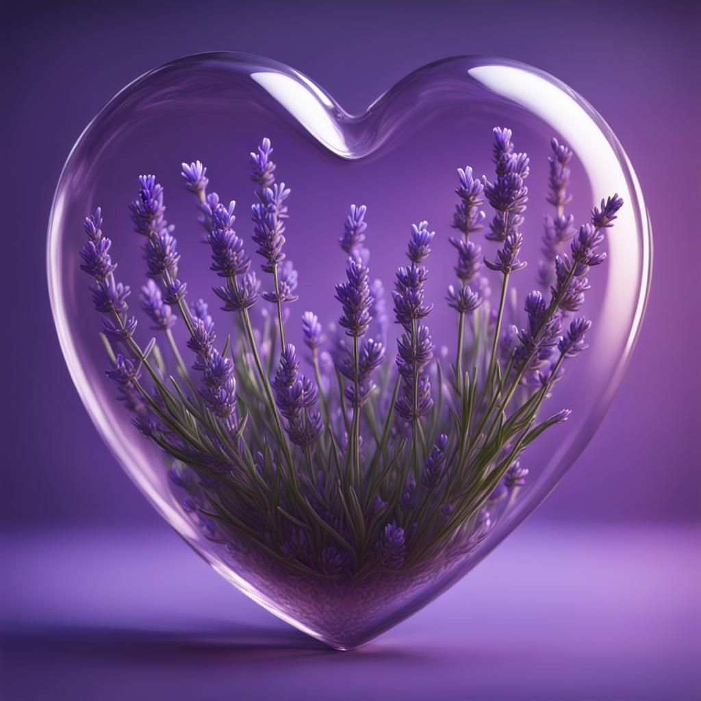 Lavenders in Glass Heart: Detailed Matte Painting