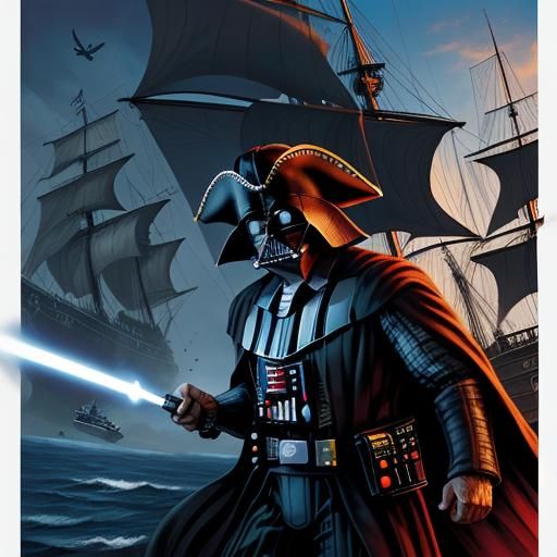 Darth Vader Captains a Pirate Ship: Comic Book Art