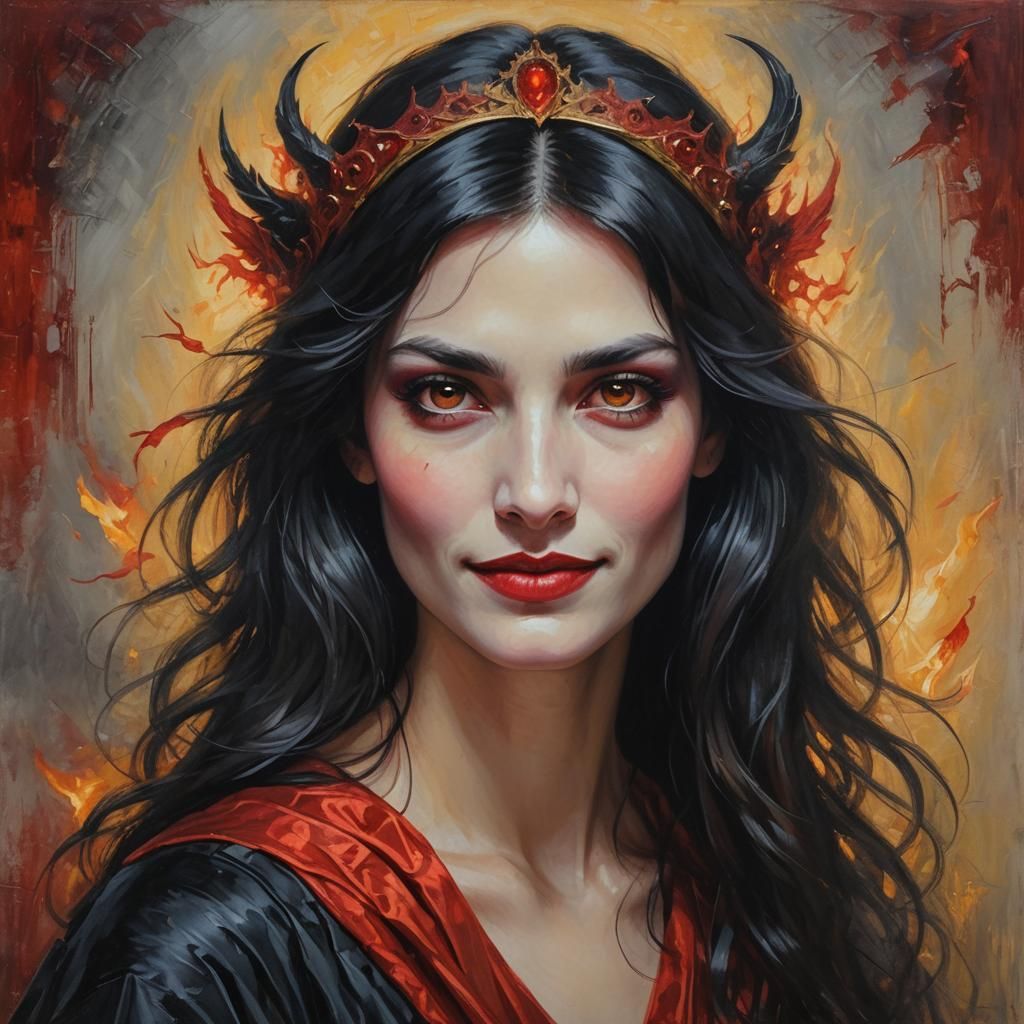 Neoclassical Portrait of a Raven-Haired Woman