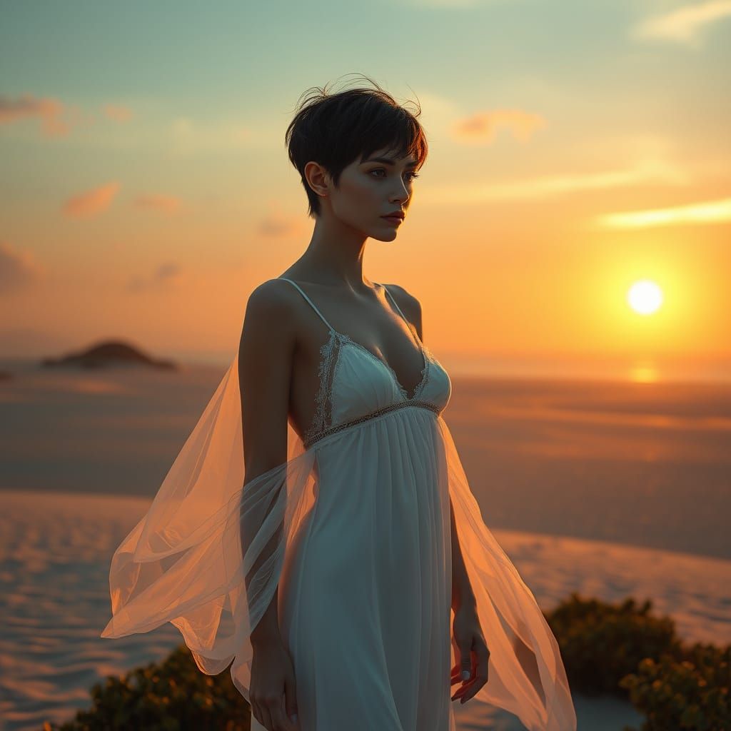 Ethereal Spanish Maiden in Hyper-Realistic Fantasy Landscape