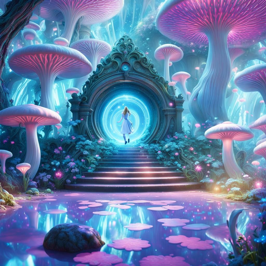 Falling into Wonderland: Bioluminescent Concept Art