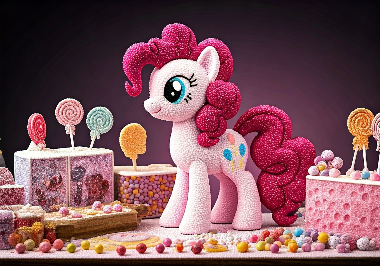 Pinkie Pie Figurine Made of Sugar Beads