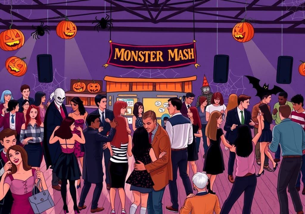 Monster Mash: Halloween Creatures at High School Dance