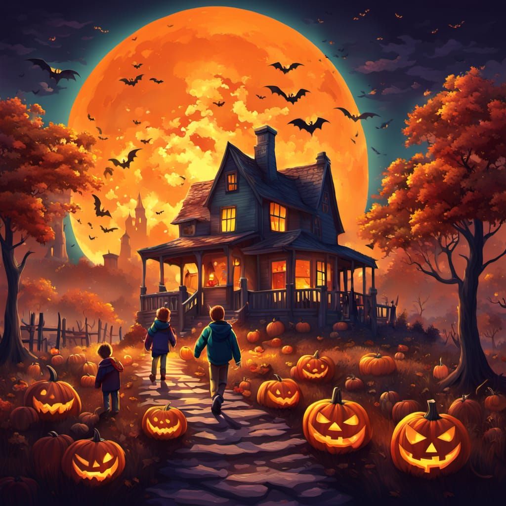 Enchanting Halloween Family Vacation in Spooky Landscape
