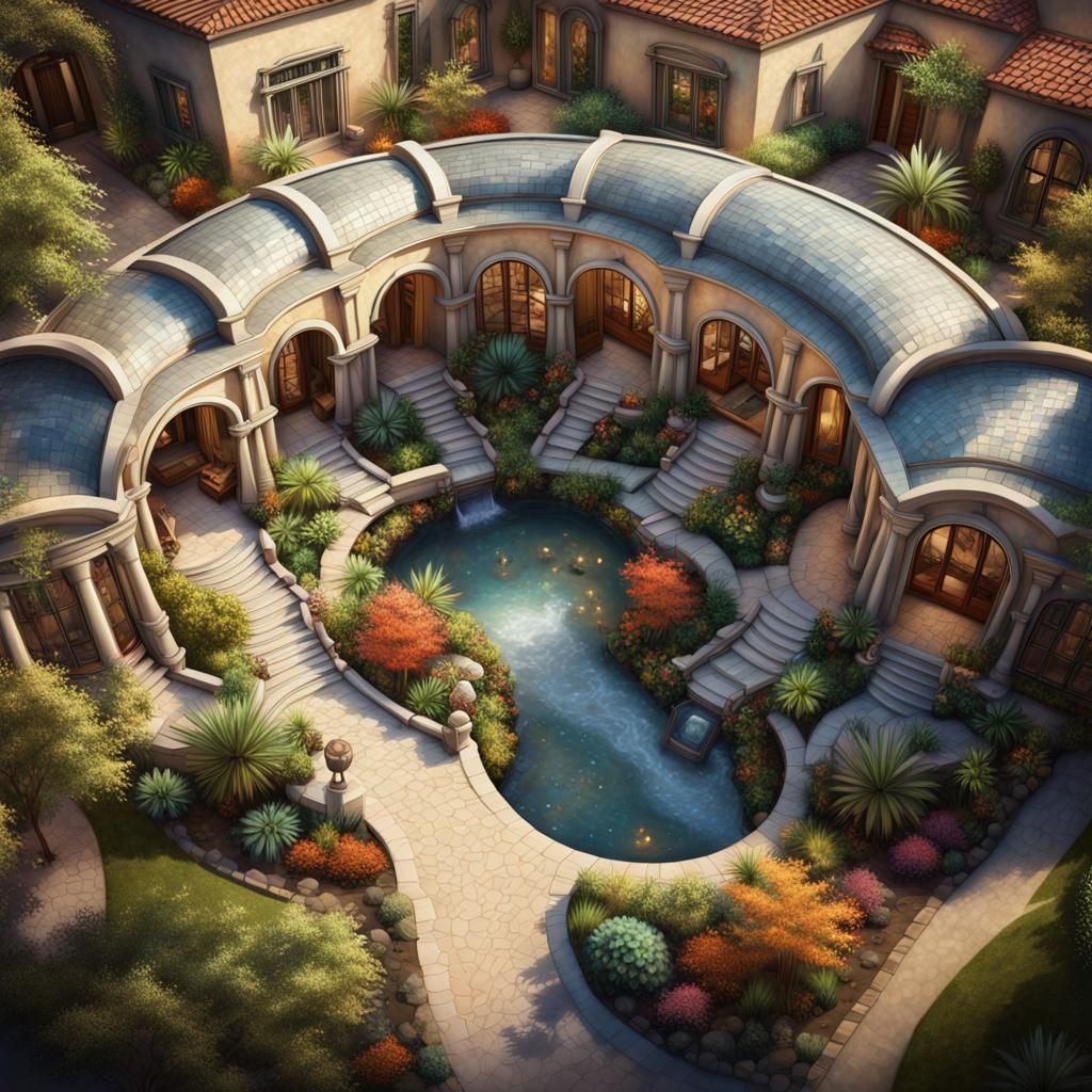 Oasis Community: Hyperrealistic Quadruple Arch Home