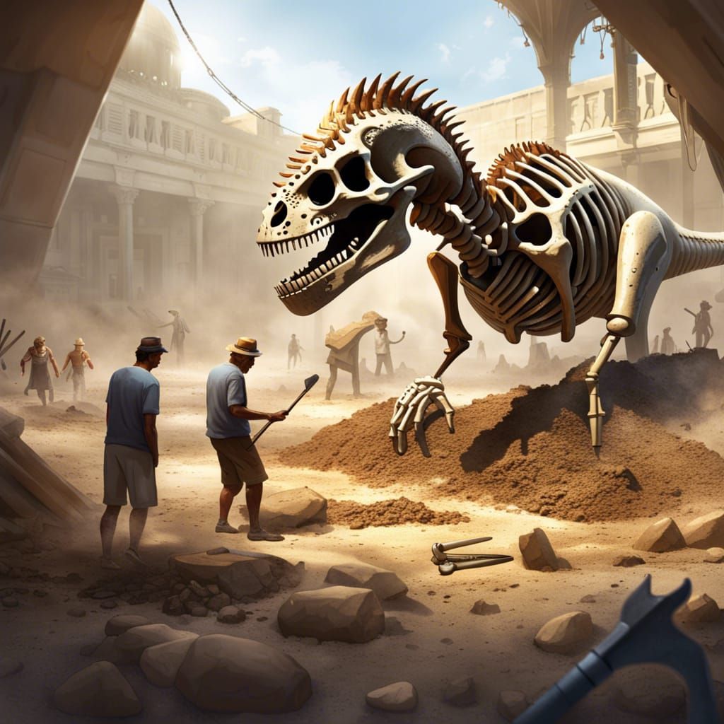 Dinosaur Discovery at Archaeological Dig Site