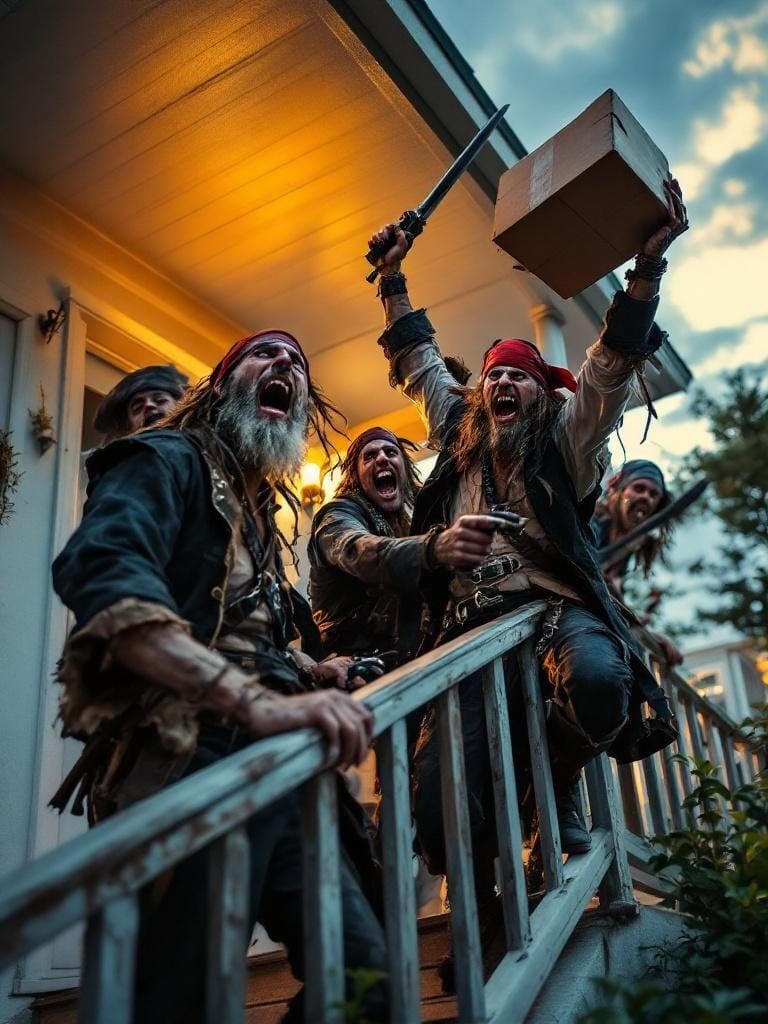 Pirates Raid a Suburban Home in HDR Photo
