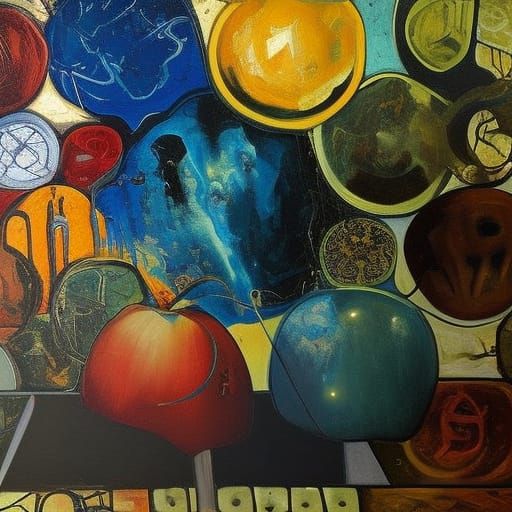 Abstract Apollo 11 Lunar Landing Module in Triadic Colors