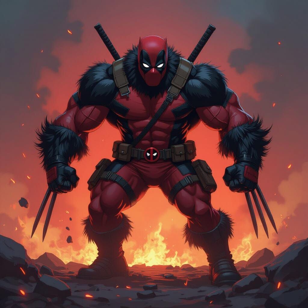Deadpool Beast Hybrid Character Art
