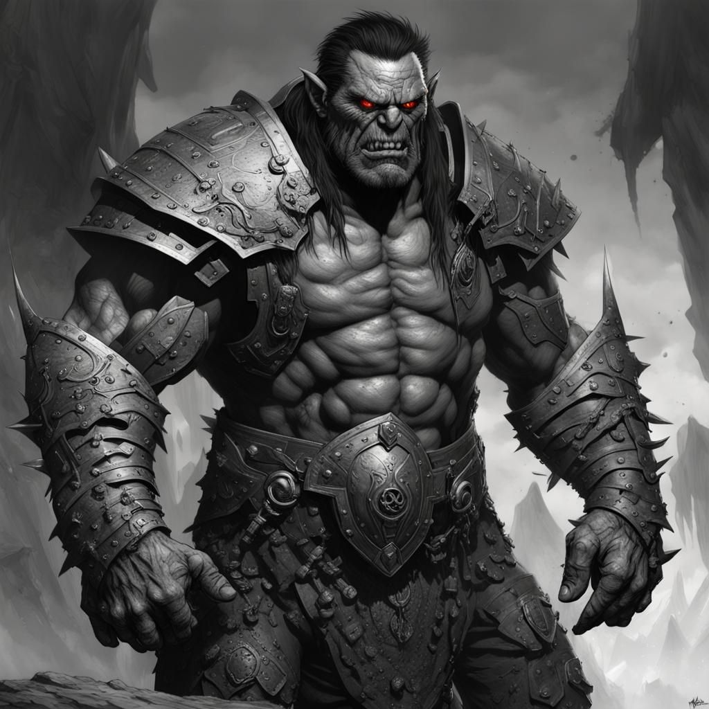Orc Warrior in Dark Fantasy Style