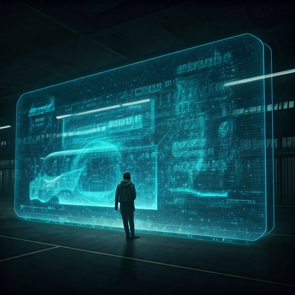 big hologram of a credit card on the sidewalk