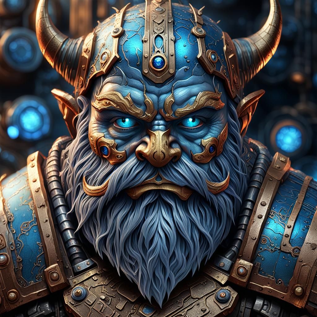 Steampunk Metal Dwarf Fantasy Illustration