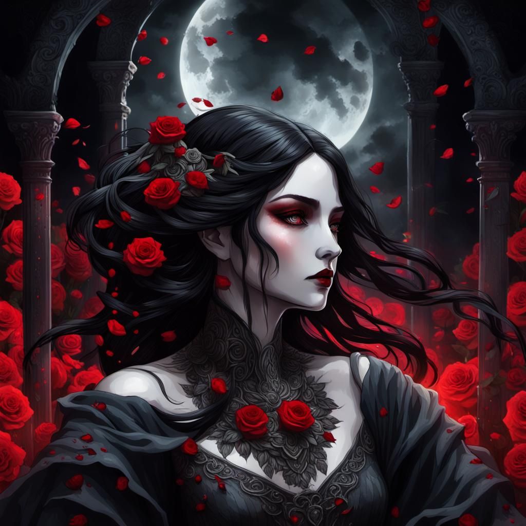 Goddess of the Underworld in a Rose Garden