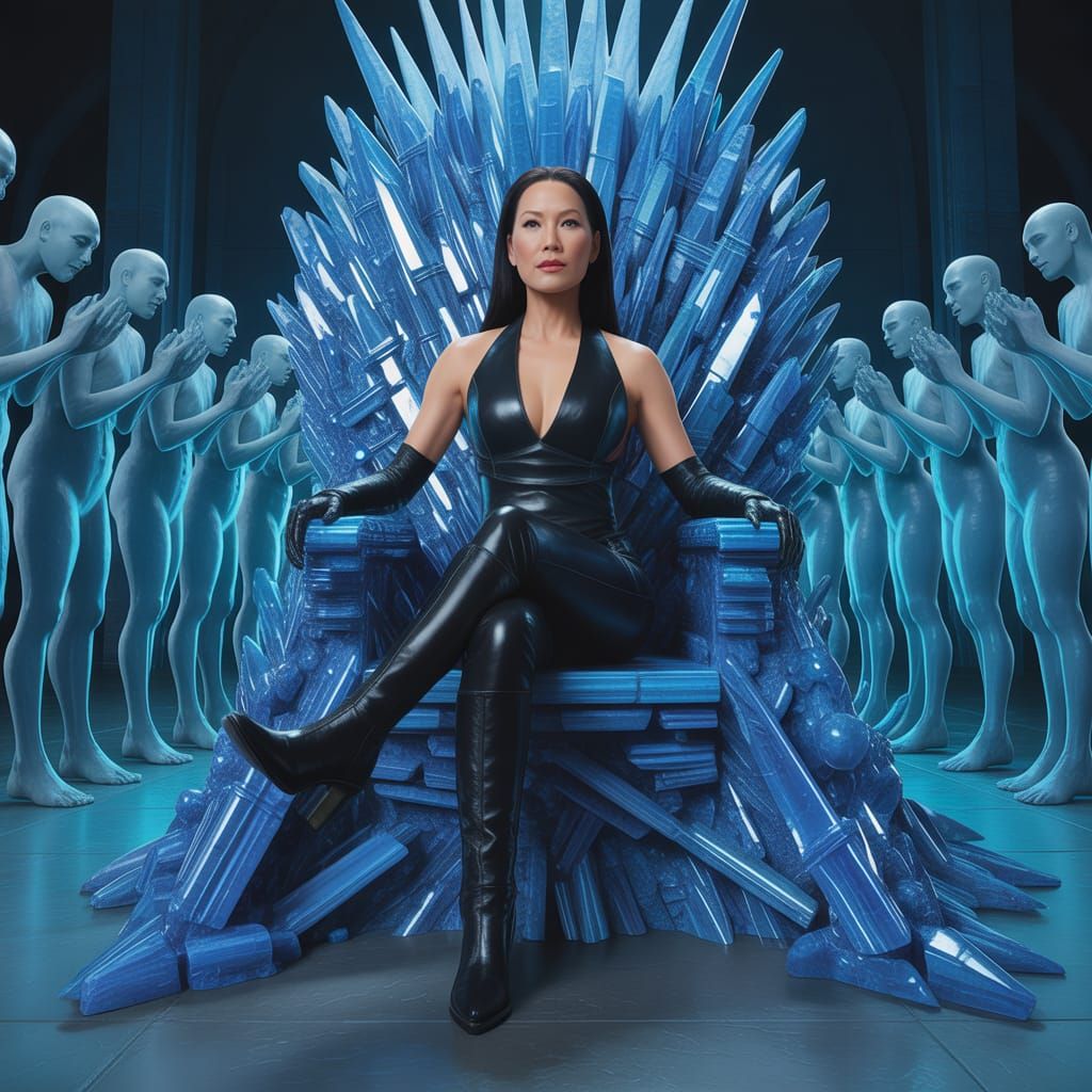 Lucy Liu on Azurite Throne: Fantastical Matte Painting