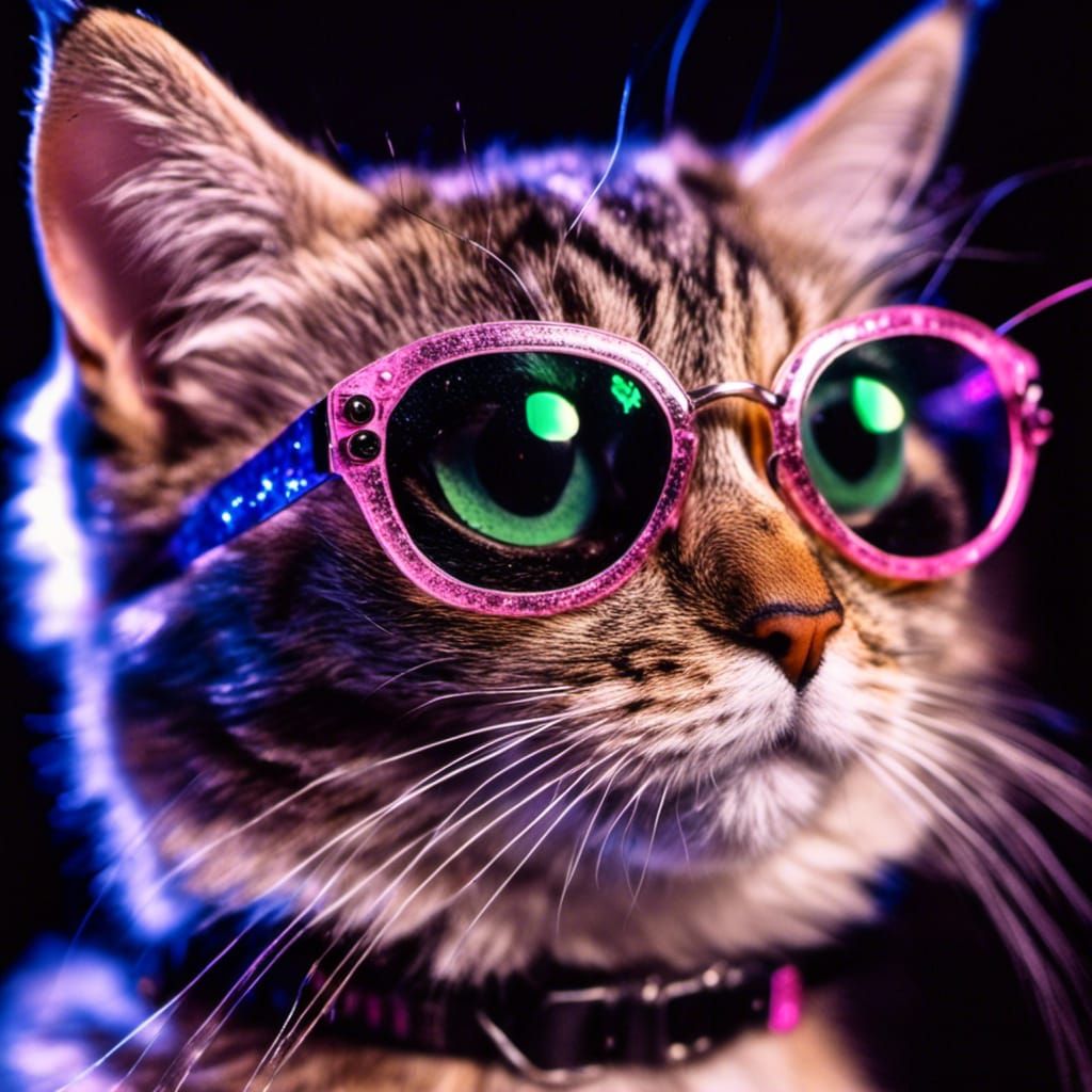 Tabby Cat Wearing Sunglasses
