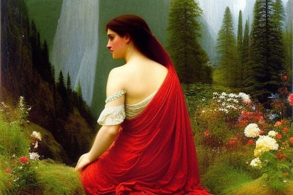 The Oread, recovered painting by William-Adolphe Bouguereau (ca. 1880)