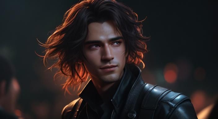 Young Man Smiling at Crush in Crowded Techno Party