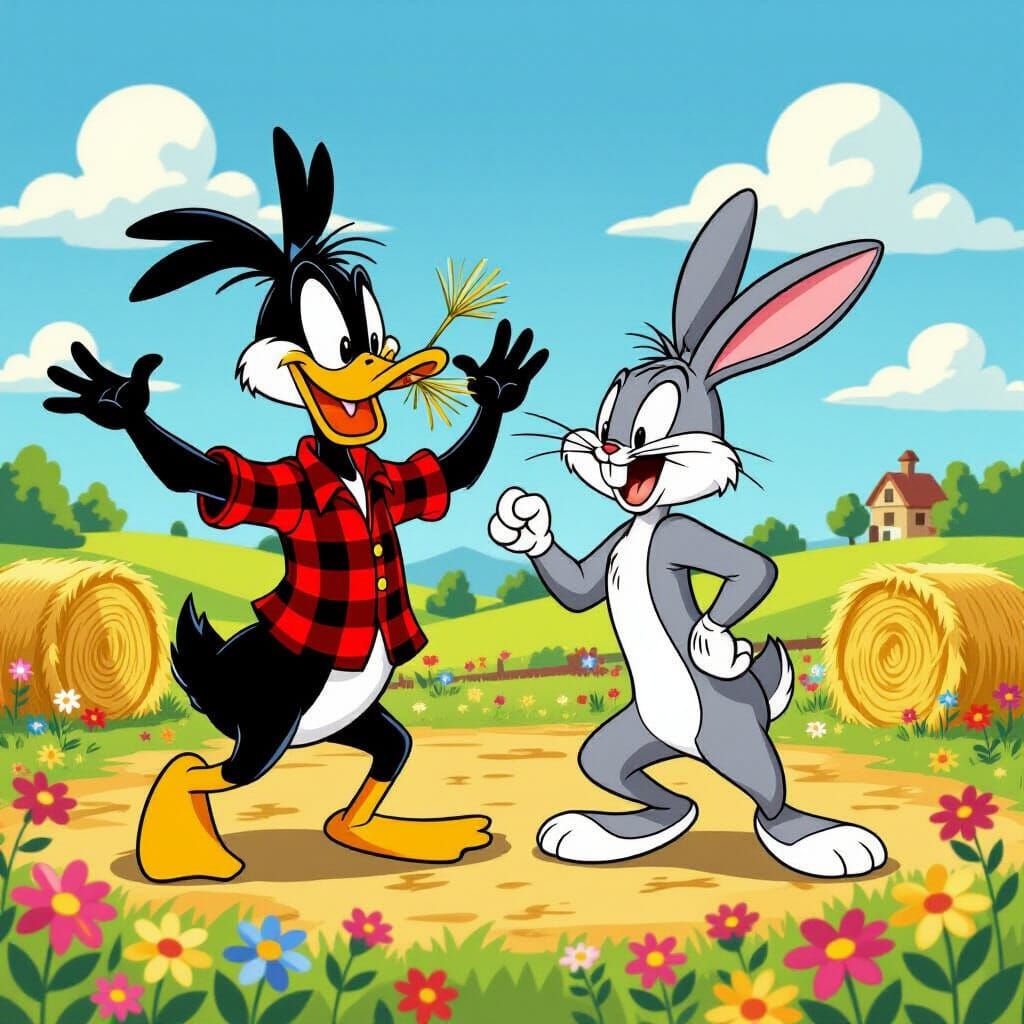 Daffy Duck and Bugs Bunny Country Dance