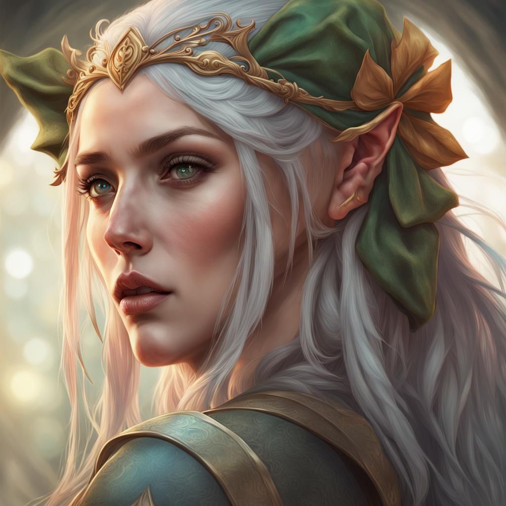 Enchanting Elf Portrait in Digital Art Style