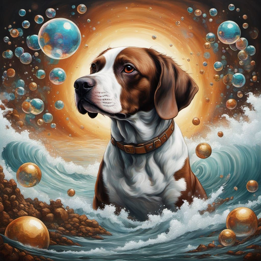 Surreal Dystopian Fantasy Painting of Bubbles