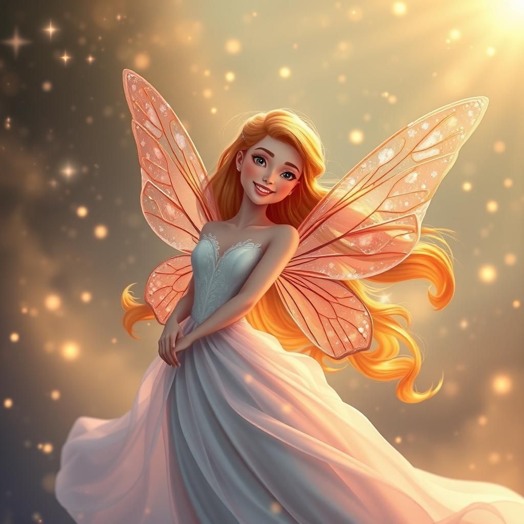 Redhead Disney Princess Soaring in Cosmic Aether