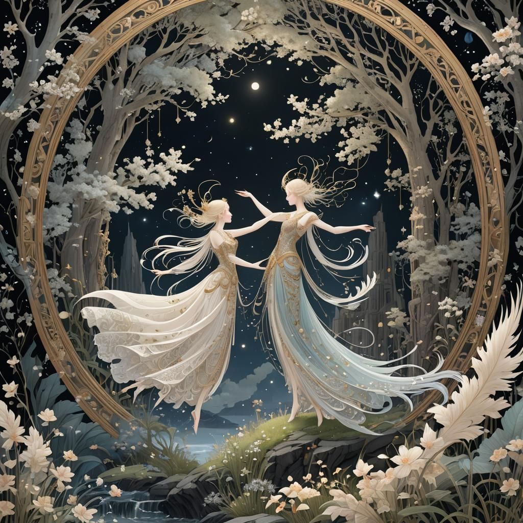 Magical Xenogender Creatures Dance in Swirling Winds