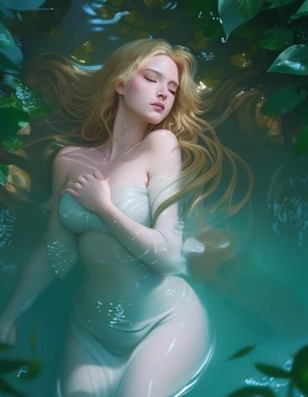 Ophelia in Water with Cinematic Lighting