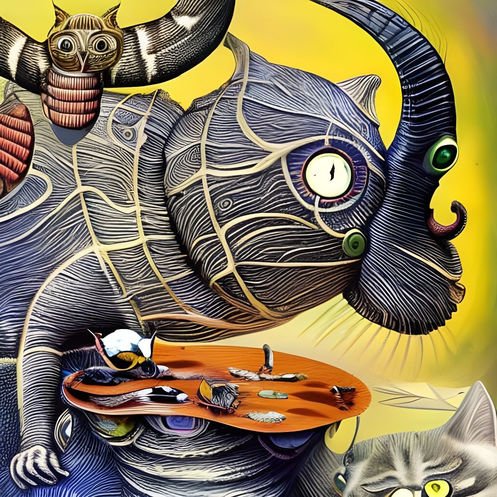 Surreal Sci-Fi Animal Impasto Illustration