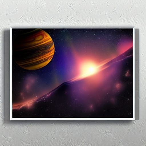 Epic Cosmic Planet Digital Matte Painting