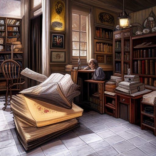 Animated Letters in an Old Grimoire, Sinister Art