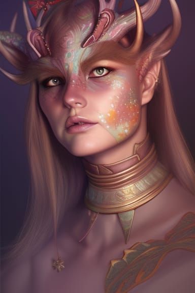 Nordic Deer-Human Hybrid in Celebration: Fantasy Portrait
