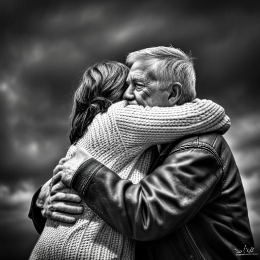 Comforting Embrace in Hyperrealistic Detail