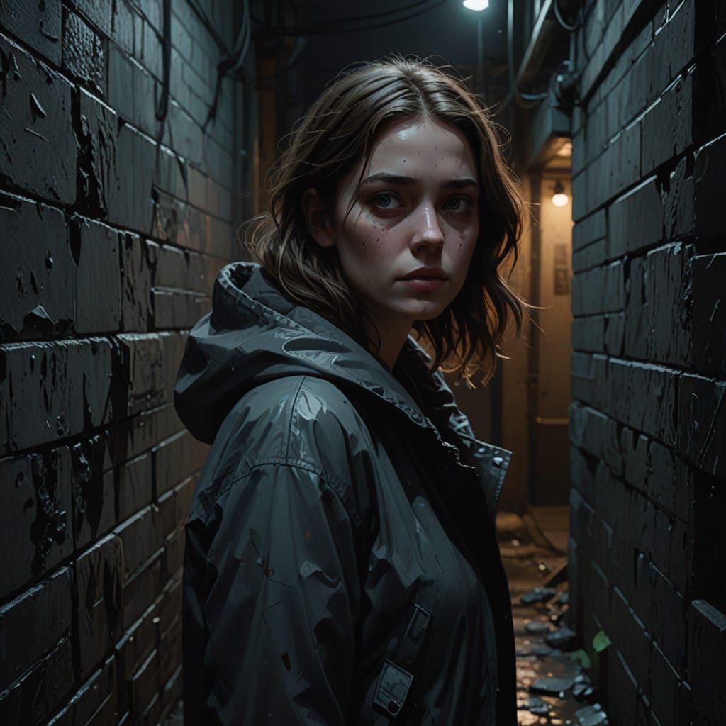 Mysterious Woman on the Edge of Darkness